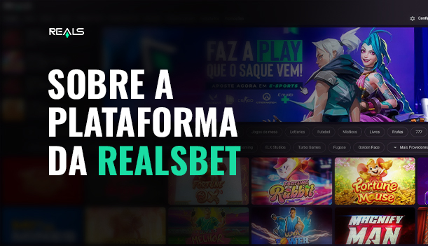 Plataforma da Realsbet cassino online, imagem da tela principal do cassino com diversos jogos de apostas para lucrar na Reals Bet
